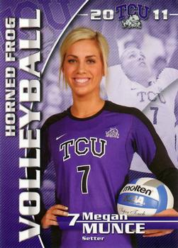2011 TCU Horned Frog Volleyball Schedules #NNO Megan Munce Front